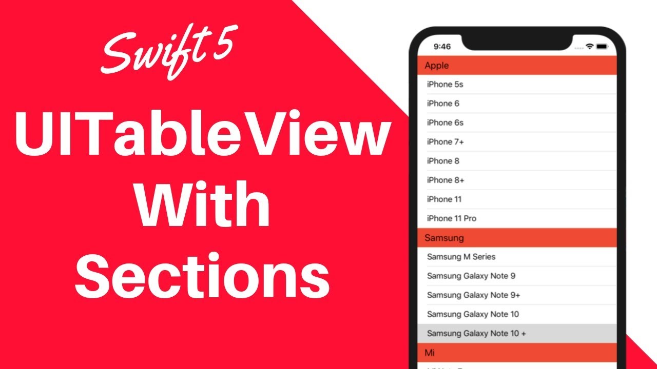 How to Create UITableView with sections in Swift 5