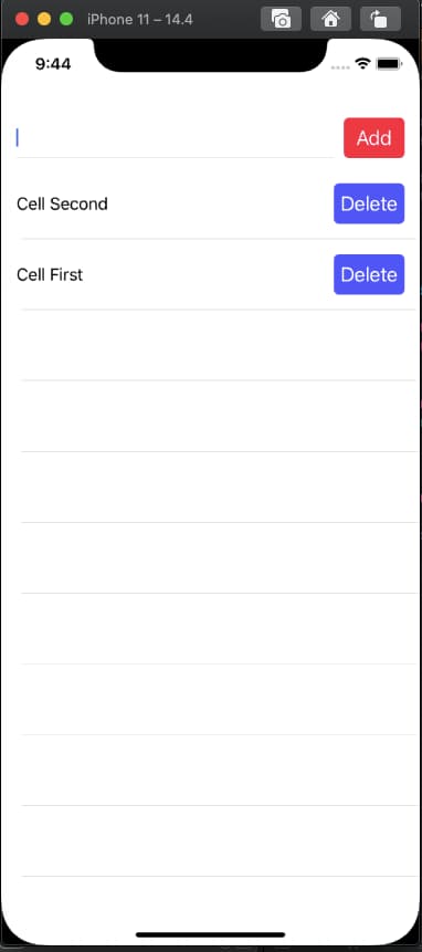 Add and Delete cells from TableView in Swift 5