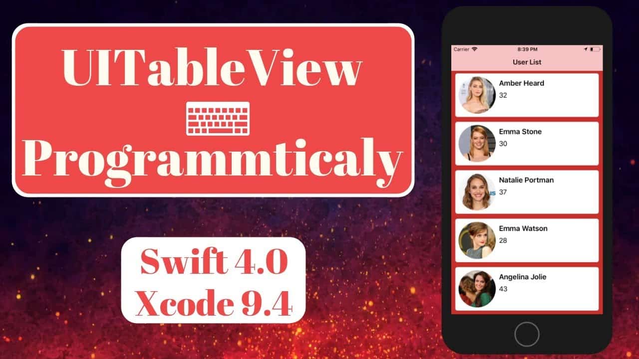 Create UITableView Programmatically in Swift