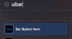 Search UIBarButtonItem in Component Library

